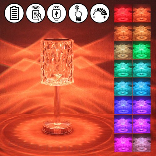 Led crystal table lamp rgb - led,