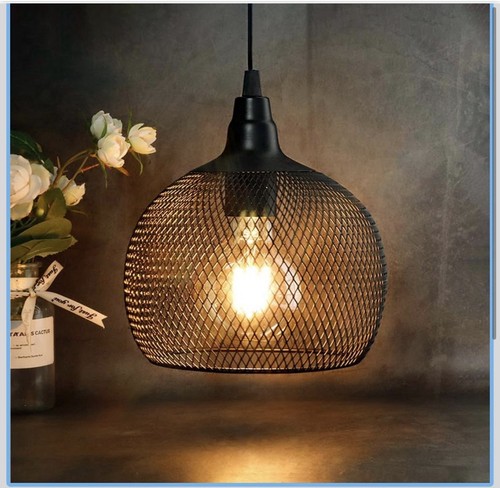 Hanging lamp cage black - black, metal