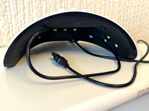 White black led nail dryer - black,