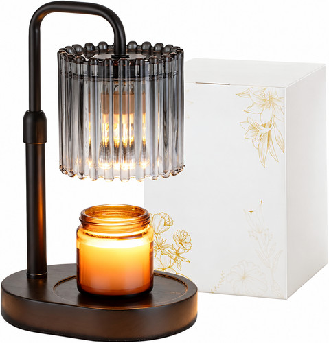Black candle warmer lamp with - black,