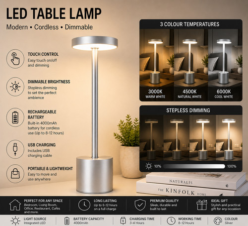 Cordless led table - table, touch