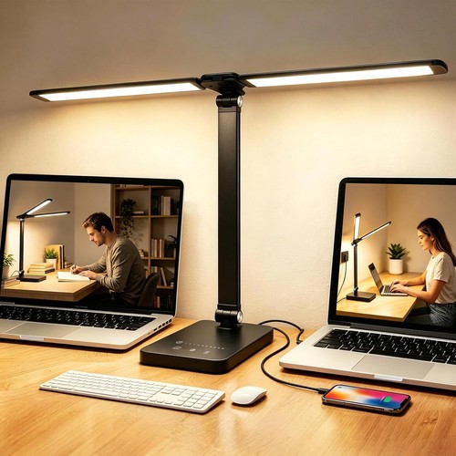 Led desk lamp dual - lamp, head