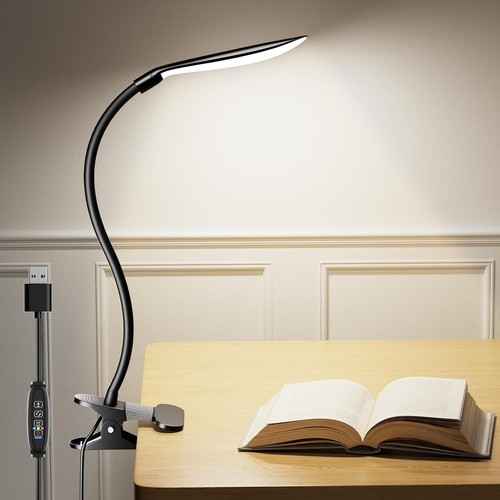 Led clip desk light - on,