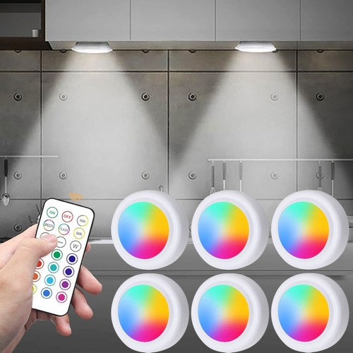 6pcs led puck light remote - puck,